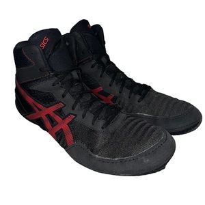 Asics Men's Wrestling Shoes MATCONTROL 2 Black Classic Red 1081A029 Size 12